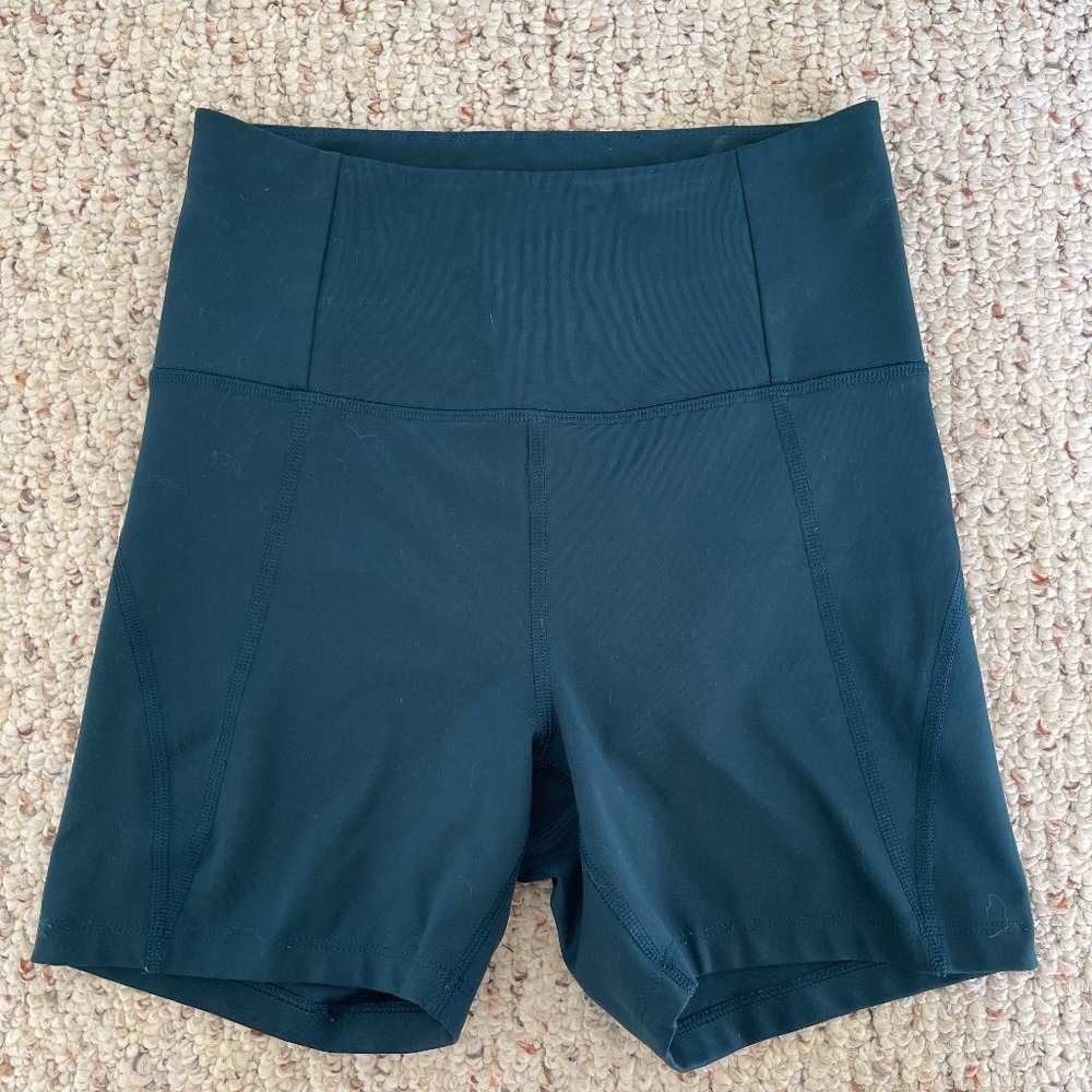Girlfriend Collective Dark Green Moss Athletic Biker Shorts